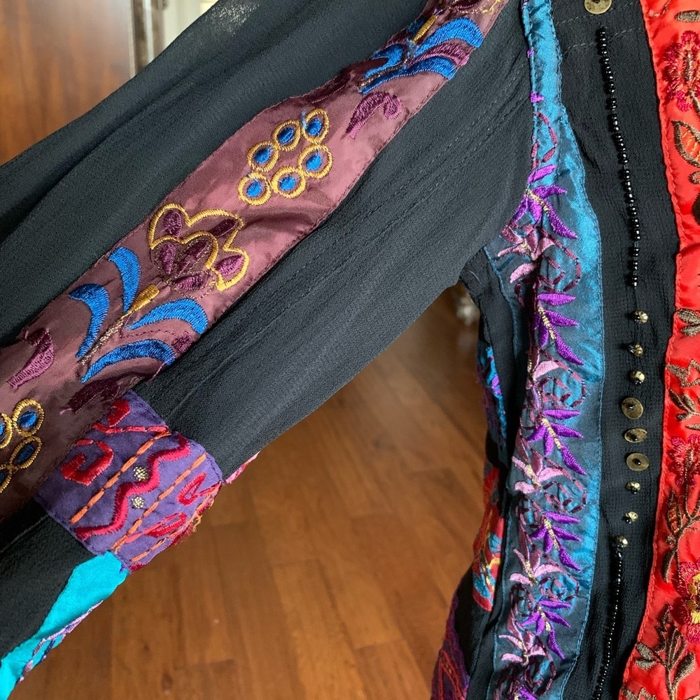 Chico’s 90’s Embroidery Patchwork Jacket‎ - image 6